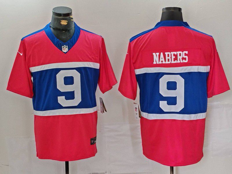 Men New York Giants #9 Nabers Red Three Generations Throwback 2024 Nike Vapor F.U.S.E. Limited NFL Jersey->new york giants->NFL Jersey